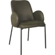 LABEL51 Eetkamerstoel Jari - Army - - Zwart Metalen Frame