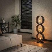 Vloerlamp Fons 3-lichts ringen metaal zwart