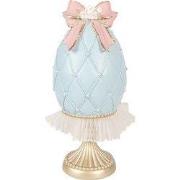 Clayre & Eef Decoratie Beeld Ei Ø 12x28 cm Blauw Kunststof