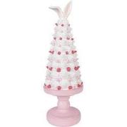 Clayre & Eef Decoratie Beeld Taart Ø 14x39 cm Roze Kunststof