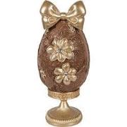 Clayre & Eef Decoratie Beeld Ei 10x9x21 cm Bruin Kunststof