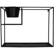 Metalen Wandkast met Pot-60x19x45cm-Zwart-Housevitamin