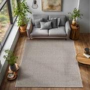 Laagpolig vloerkleed - Gevlochten - Handgeweven Look - Bruin - 140x200...