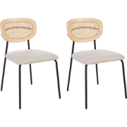 MAYETTA - Eetkamerstoel set van 2 - Lichtbeige - Polyester