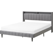 BEAULIEU - Bed met opbergruimte - Donkergrijs - 160 x 200 cm - Stof