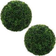 Set van 2 kunstmatige buxus bollen Ø35 cm Onderhoudsvriendelijke decor...