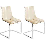 MARSHALL - Eetkamerstoel set van 2 - Transparant/Oranje - Kunststof