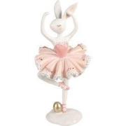 Clayre & Eef Decoratie Beeld Konijn 16x16x35 cm Wit Kunststof