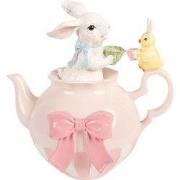 Clayre & Eef Decoratie Beeld Konijn 20x14x20 cm Wit Kunststof