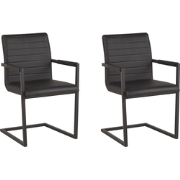 BUFORD - Eetkamerstoel set van 2 - Zwart - Kunstleer