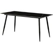 Eettafel Jules Sintered Stone Marmerlook Zwart