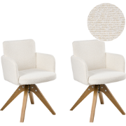 EVELYN - Eetkamerstoel set van 2 - Off-white - Bouclé