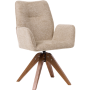 MOKENA - Eetkamerstoel - Beige - Kunstlinnen