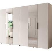 Meubella - Kledingkast Marquesa - Wit - 300 cm - Met spiegel