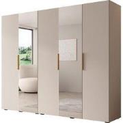 Meubella - Kledingkast Marquesa - Beige - 250 cm - Met spiegel