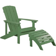 ADIRONDACK  - Tuinstoel met voetenbank - Groen - Kunsthout