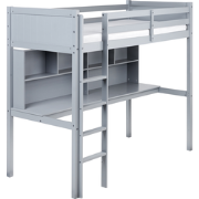 FOUCAMONT - Hoogslaper - Grijs - 90 x 200 cm - Dennenhout