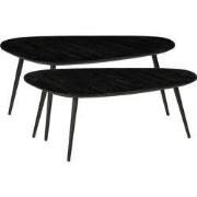 Mica Decorations Jailey Bijzettafel - Set van 2 - L84 x B39 x H39 cm -...