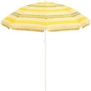 Mica Decorations Stripe Strandparasol - H180 x Ø160 cm - Geel