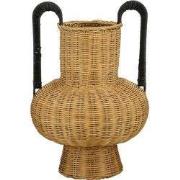 Mica Decorations Loulou Decoratie Vaas - H42 x Ø40 cm - Rotan - Bruin