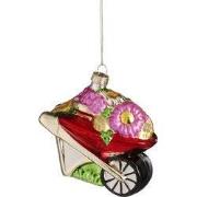 House of Seasons Kerst Ornament Kruiwagen - L11 x B6 x H10 cm - Rood