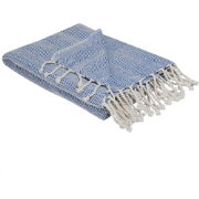 TILMI - Plaid - Blauw - 130 x 160 cm - Katoen