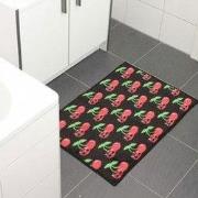 Badmat met Kersen en Skulls 60x45cm  Zwart, Rood