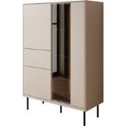 Meubella - Estrella 2 - Vitrinekast - Beige - 98x41x140 cm