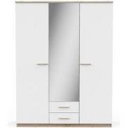 Kast met 3 openslaande deuren, spiegels en 2 lades, hoogte 210,9 cm - ...