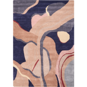 ALMORA - Vloerkleed - Beige/Blauw - 160 x 230 cm - Wol/Viscose