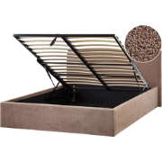 ORBEY - Bed met opbergruimte - Bruin - 140 x 200 cm - Bouclé