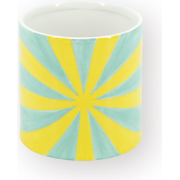 Pot - Flowerpot - Swirl - Yellow/Green - 15.5x15.5x16cm