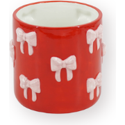 Pot - Flowerpot - Bow - Pink/Red - 15.5x15.5x16cm