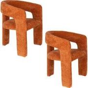 Housecraft Living Valentin Eetkamerstoelen Gestoffeerd Oranje - Set va...