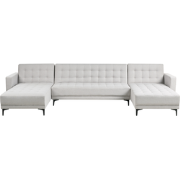 ABERDEEN - U-vorm bank - Lichtgrijs - Stof