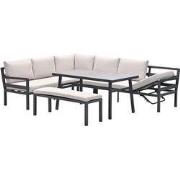 Corsica  lounge-diningset links  carbon black/desert sand