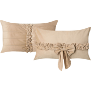 BELLE - Set van 2 sierkussens - Beige - 50 x 30 cm - Fluweel