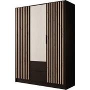 Meubella - Nocturna - Kledingkast 3 deurs - Zwart - 150x51x200 cm