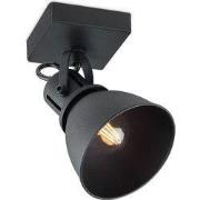 Industriële LED Wandspot Fama - Zwart - 9.5/9.5/9.5cm - Dimbaar - plaf...