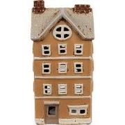 Clayre & Eef Waxinelichthouder Huis 11x9x22 cm Oranje Keramiek