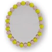 Mirror - Oval - Bubbles -Light Pink/Yellow- 29x22.5cm