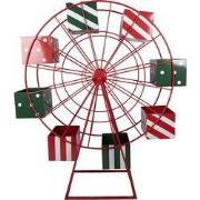 Clayre & Eef Kerstdecoratie Reuzenrad Rood Metaal