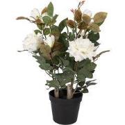 Clayre & Eef Kunstplant Roos 20x20x55 cm Wit Kunststof