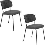 Housecraft Living Jolien Eetkamerstoelen Zwart/ Grijs - Set van 2