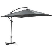 Corfu parasol - 250x250 cm - carbon black - donker grijs