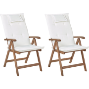 AMANTEA - Tuinstoel set van 2 - Gebroken wit - Acaciahout