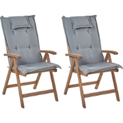 AMANTEA - Tuinstoel set van 2 - Donkerbruin - Acaciahout