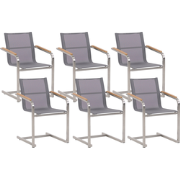 COSOLETO  - Tuinstoel set van 6 - Grijs - Polyester