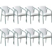 ASCIANO - Tuinstoel set van 8 - Groen - Metaal/Aluminium