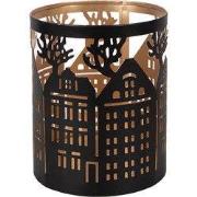 Clayre & Eef Waxinelichthouder Ø 11x13 cm Bruin Metaal